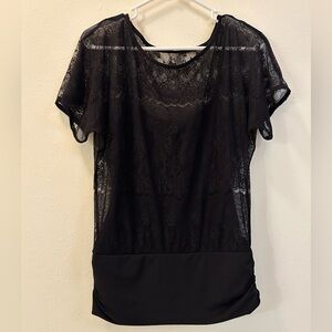 (S) White House Black Market Lace Top with Tank Top Underneath
